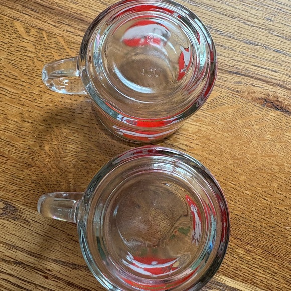 Pair of Vintage Christmas Glass Mugs with geese with bows - Picture 7 of 8